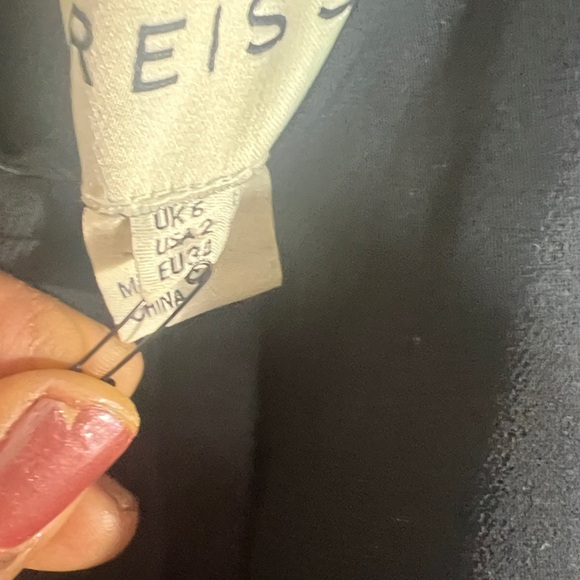 Reiss Asti navy blue pleat detailed bodice sleeveless dress women’s Side 2 - Picture 13 of 15